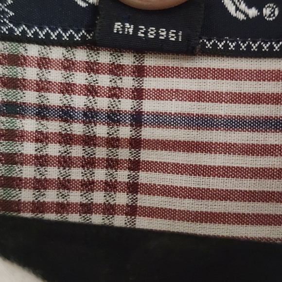 Burberry Mens Button Up Shirt Long Sleeve Plaid Collared Preppy White Red Size L - Picture 5 of 8